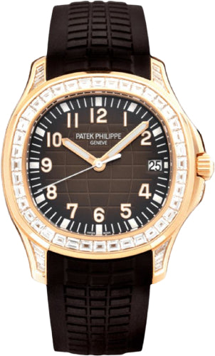 Aquanaut Rose Gold Brown Dial Diamond Bezel