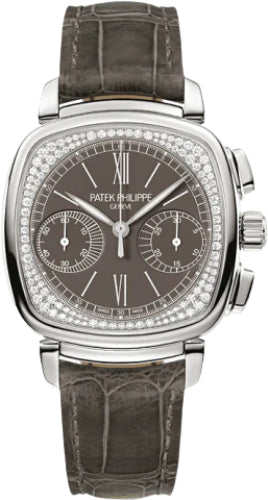 Complications Ladies Chronograph 35 x 39mm Grey Opaline Roman White Gold Diamond…