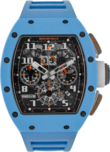 Chronograph RM11-FM Felipe Massa Baby Blue Ceramic 50mm Openworked Dial