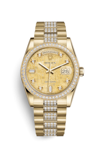 Day-Date 36 Yellow Gold Diamonds / President Diamonds / Champagne MOP Computer