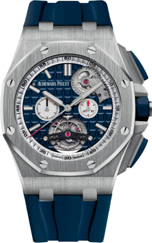 Royal Oak Offshore Tourbillon Chronograph Selfwinding Blue Index Stainless Steel…