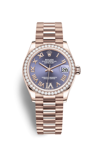 Datejust 31 Rose Gold / Diamond / Aubergine – Roman / President