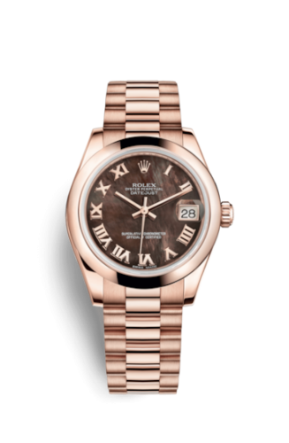 Datejust 31 Everose Domed / President / Brown MOP Roman
