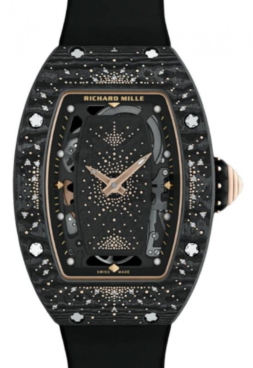 Automatic Winding Intergalactic Dark Night Carbon TPT Diamond Set Bezel RM 07-01…