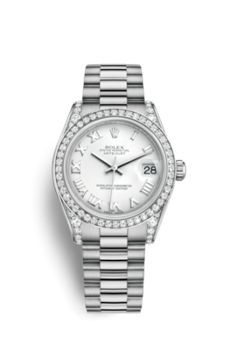 Datejust 31 White Gold Diamond / President / White Roman