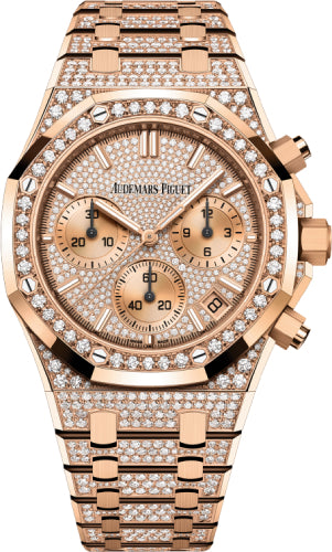 Royal Oak 41mm Chronograph “50th Anniversary” Rose Gold/Diamond Paved Dial and…
