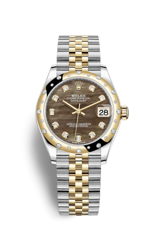 Datejust 31 Stainless Steel / Yellow Gold / Domed – Diamond / Black MOP / Jubilee