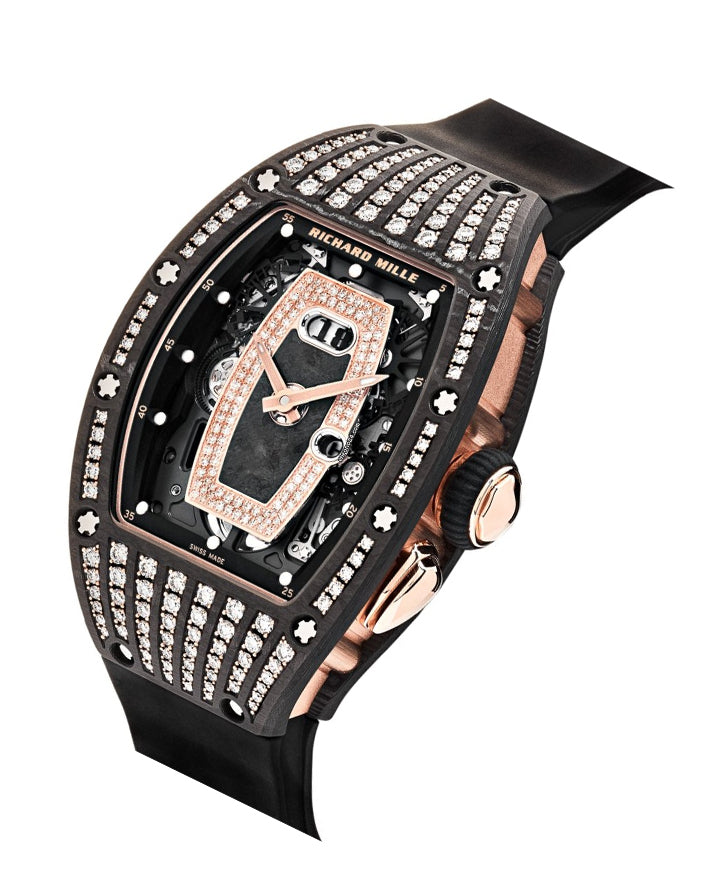 Automatic Winding Gem-Set Carbone TPT Diamond Black RM 037 BRAND NEW