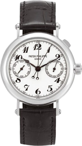 Grand Complications Chronograph 33mm White Arabic Platinum Leather Manual
