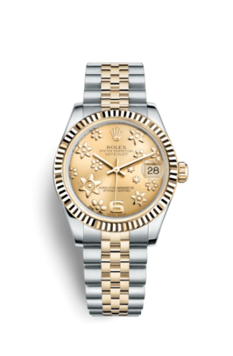 Datejust 31 Rolesor Yellow Fluted / Jubilee / Champagne Floral