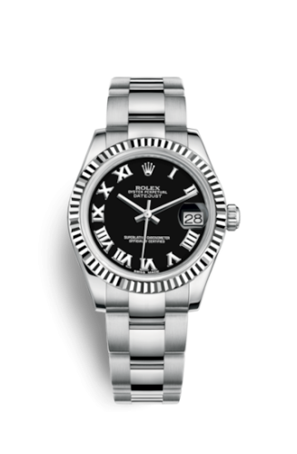 Datejust 31 Stainless Steel Fluted / Oyster / Black – Roman