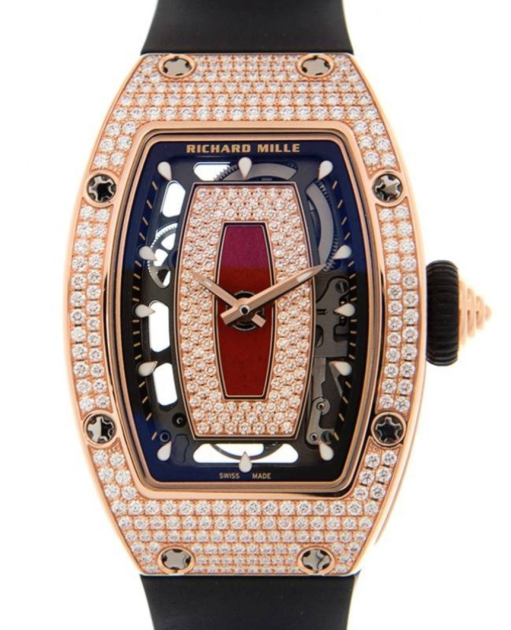Lady Rose Gold Full Set Diamond Jasper Dial RM 07-01