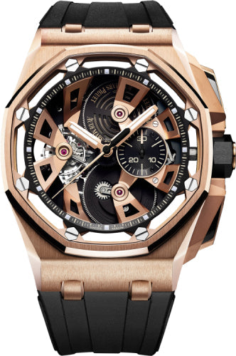 Royal Oak Offshore Tourbillon Chronograph Black Rose Gold Rubber Manual 45mm