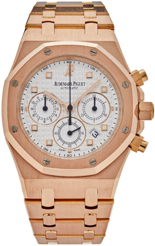 Royal Oak Chronograph Rose Gold 39mm White Dial
