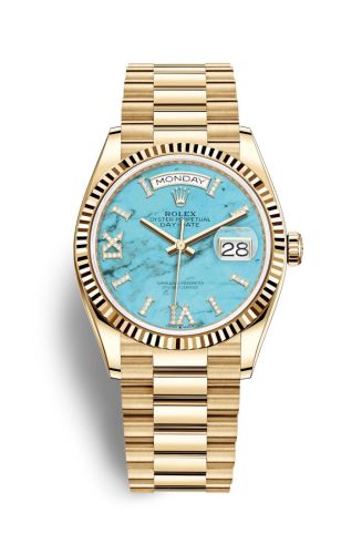 Day-Date 36 Yellow Gold / Fluted / Turquoise / President