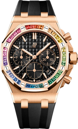 Offshore 37mm Chronograph Pink Rose Gold Rainbow Black Dial