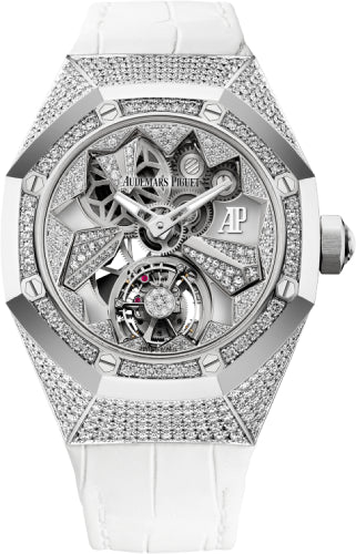 Royal Oak Concept Flying Tourbillon 39mm White Gold Diamond Paved Alligator