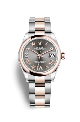 Datejust 31 Stainless Steel/ Rose Gold / Domed / Grey – Roman / Oyster