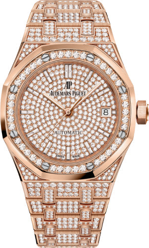 Royal Oak Rose Gold Diamond Pave 37mm