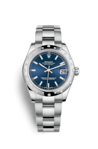 Datejust 31 Stainless Steel Domed Diamond / Oyster / Blue