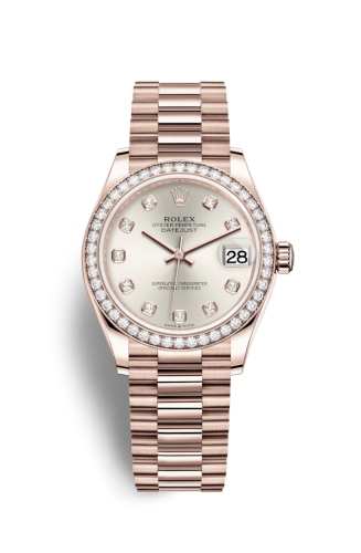 Datejust 31 Rose Gold / Diamond / Silver – Diamond / President