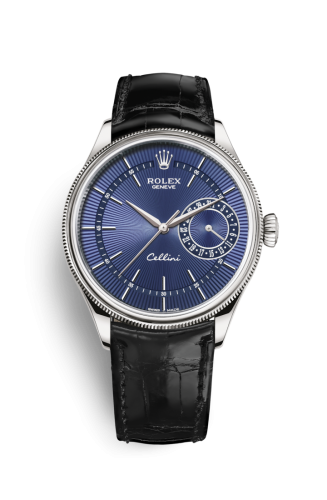 Cellini Date White Gold / Blue / Alligator Black