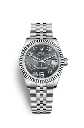 Datejust 31 Stainless Steel Fluted / Jubilee / Dark Rhodium Floral