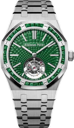 Royal Oak 41mm Selfwinding Flying Tourbillon Titanium Green Dial Emerald Bezel