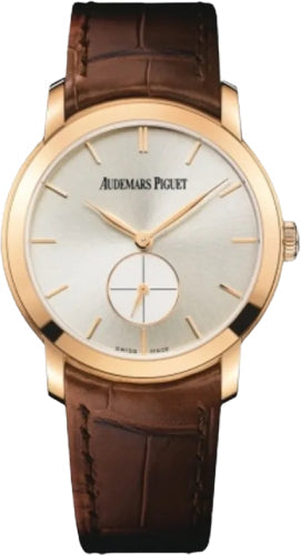 Jules Audemars Small Seconds 33mm Silver Index Rose Gold Leather