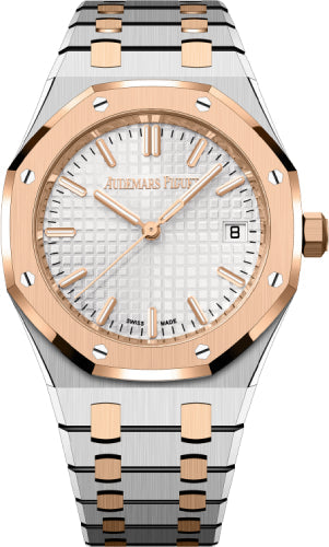Royal Oak 34mm Rose Gold/Stainless Steel Silver Dial