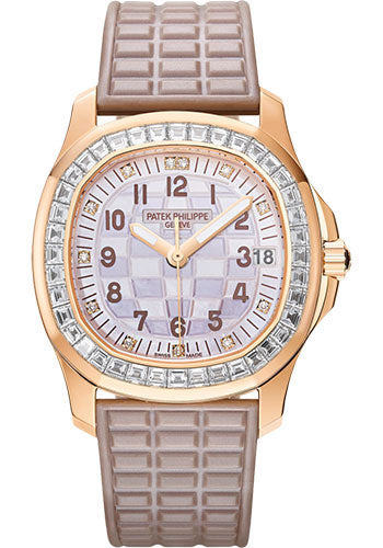 Aquanaut Luce Haute Joaillerie 35.6mm Rose Gold Engraved Mother-Of Pearl Dial