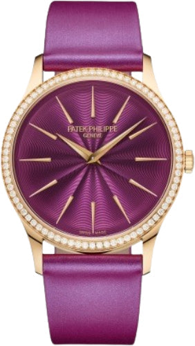 Calatrava Ladies Joaillerie Rose Gold Purple Dial