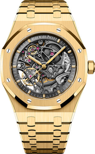 Royal 41mm Oak Double Balance Wheel Openworked Yellow Gold