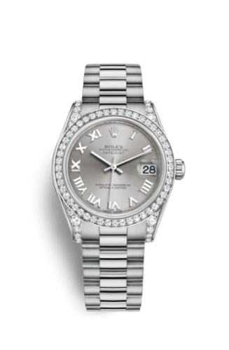 Datejust 31 White Gold Diamond / President / Rhodium Roman