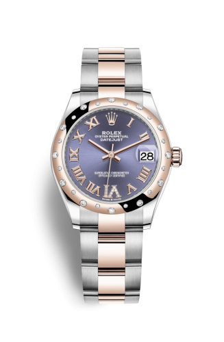 Datejust 31 Stainless Steel/ Rose Gold / Domed – Diamond / Aubergine – Roman / Oyster