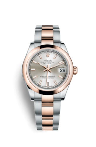 Datejust 31 Rolesor Everose Domed / Oyster / Silver