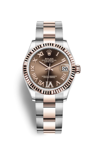 Datejust 31 Stainless Steel/ Rose Gold / Fluted / Chocolate – Roman / Oyster
