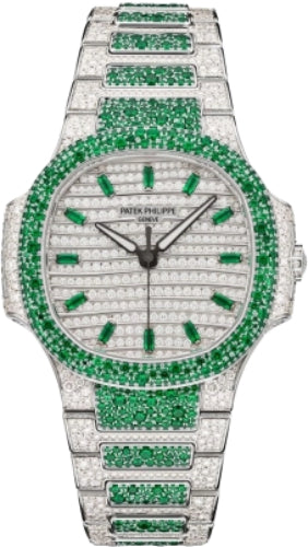 Nautilus Haute Joaillerie White Gold Set With Emeralds & Diamonds