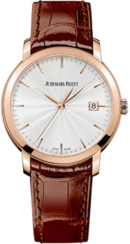 Jules Audemars Selfwinding 39mm Silver Guilloche Index Rose Gold