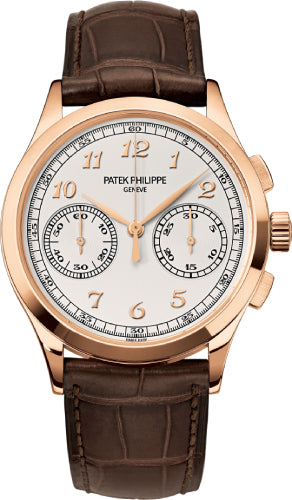 Complications 39.4mm Silver Opaline Arabic Rose Gold Leather