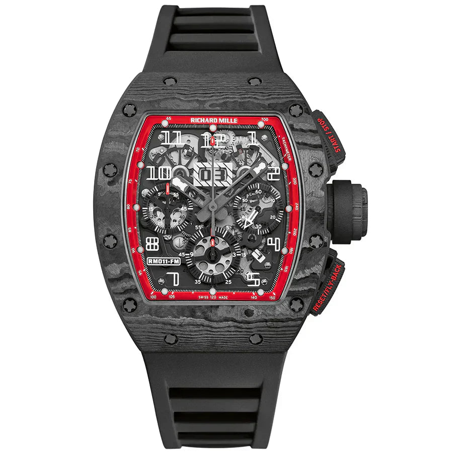 Chronograph Felipe Massa Black Night NTPT Carbon 50mm Openworked Dial RM11-FM