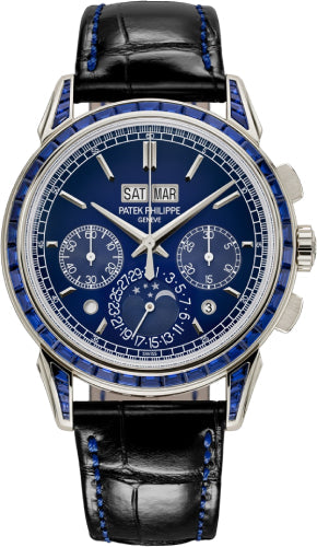 Grand Complications Chronograph Perpetual Calendar Platinum Sapphire Set Blue Dial