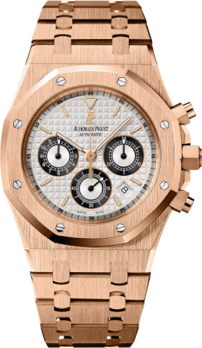 Royal Oak 39mm Chronograph Rose Gold White Index/Black Subdial & Bracelet