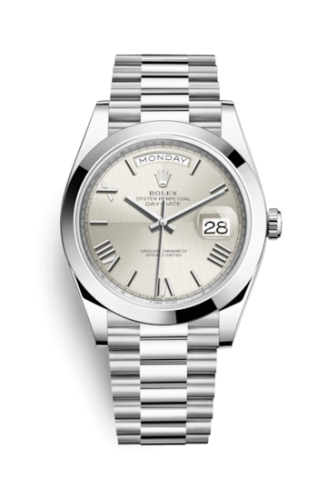 Day-Date 40 Platinum / Silver Quadrant