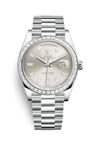 Day-Date 40 Platinum Baguette / Silver Baguette
