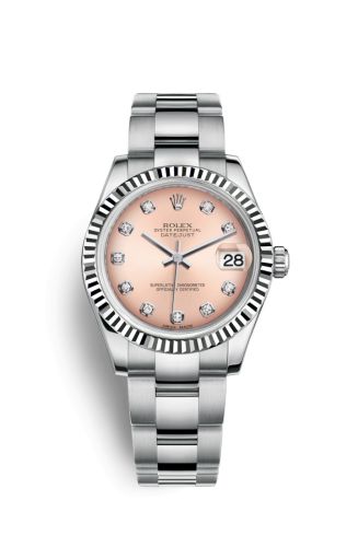 Datejust 31 Stainless Steel Fluted / Oyster / Pink – Diamond