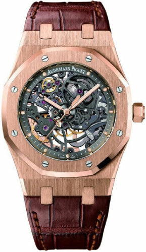 Royal Oak Openworked Selfwinding 39mm Black Skeleton Rose Gold Strap