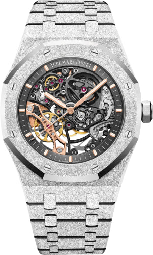Royal Oak Frosted Gold Double Balance Wheel 41mm Openworked Slate Grey Dial
