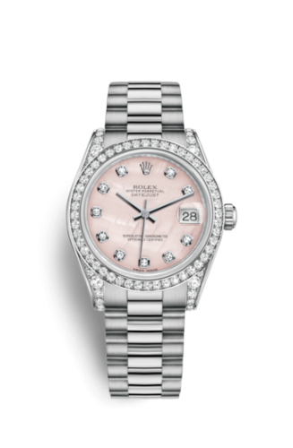 Datejust 31 White Gold Diamond / President / Pink MOP