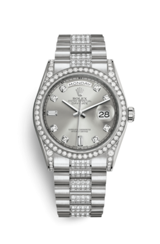 Day-Date 36 White Gold Diamonds / President Diamond / Silver Diamond